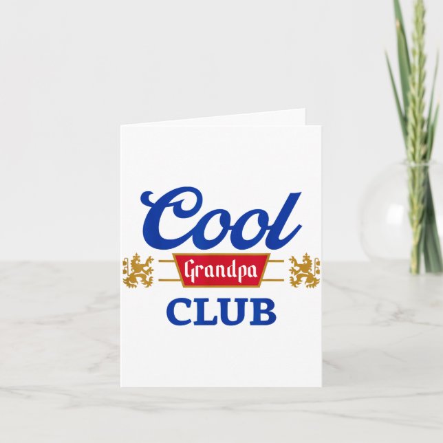 Cartão Retro Cool Grandpa Club Family Matching Father's D (Frente)