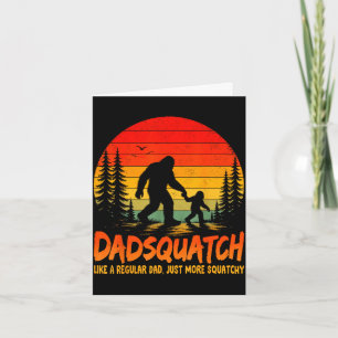 Cartão Retro dadsquatch como um pai regular bigfoot papai