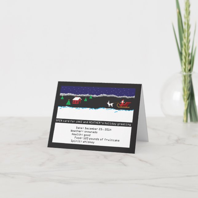 cartão retro de 8 bits do feriado do jogo (Frente)