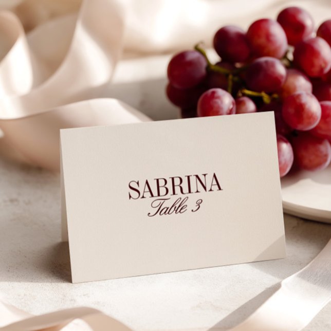 Cartão Retro De Casamento De Marfim Legant (Elegant Retro Ivory Wedding Place Card)