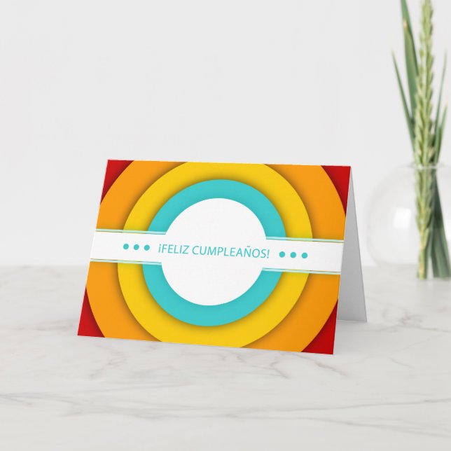Cartão Retro de cumpleanos Feliz (Frente)