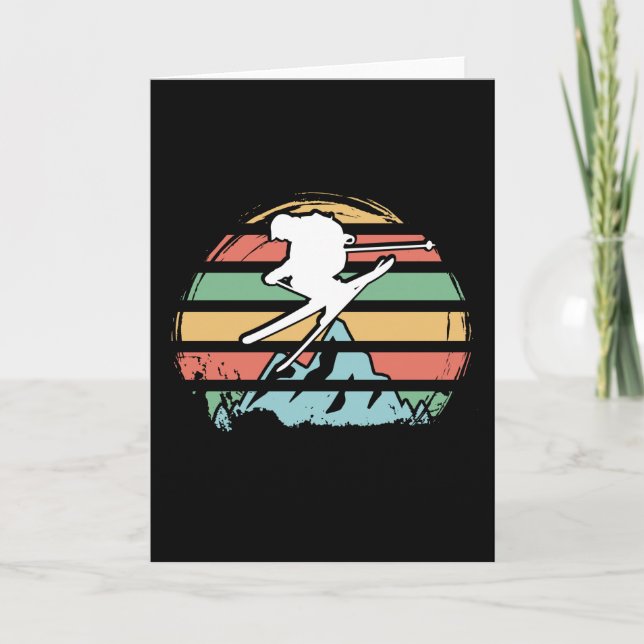 Cartão Retro de Esqui (Frente)