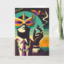 Retro de Meados do Século anos 60 Mardi Gras O Hom
