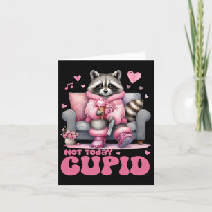 Cartão Retro Dia dos Namorados Não Hoje Cupido Guaxinim