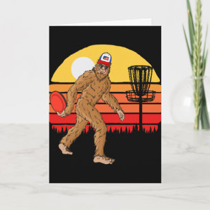 Cartão Retro Disc Golf Pé Grande Disco Vintage Sasquatch 