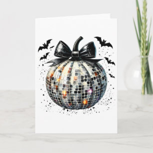 Cartão Retro Disco Ll Coquette Pumpkin Halloween Thanksgi