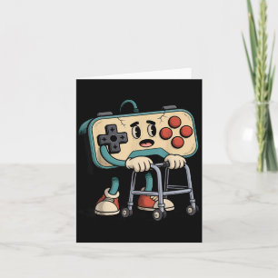 Cartão Retro Divertido Velho Jogador de Jogos 80s 90s Cli