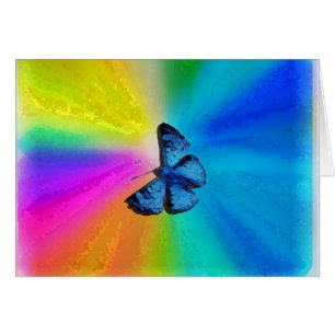 cartão retro do arco-íris