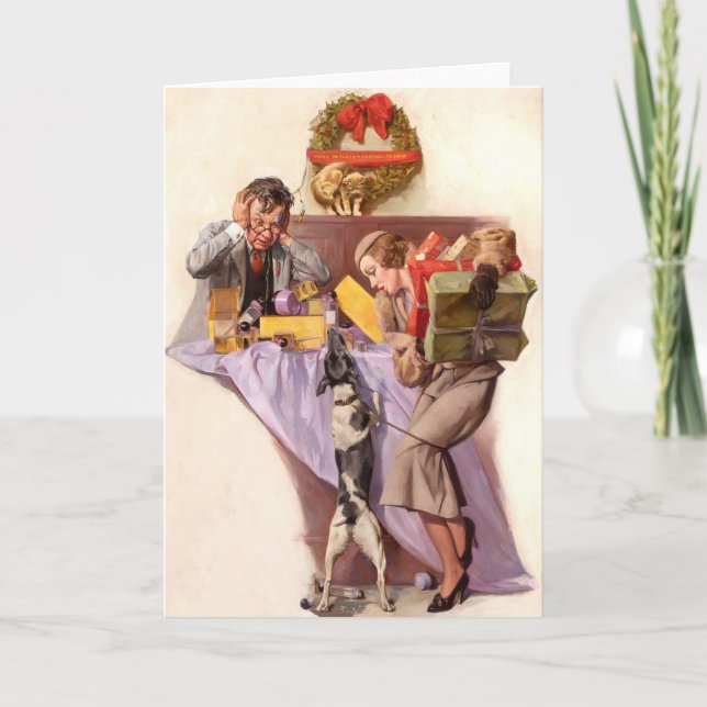 Cartão retro do natal vintage (Frente)