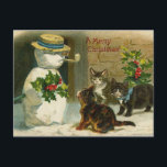 Cartão retro do natal vintage<br><div class="desc">Convites retros do vintage,  cartões,  porte postal,  cartão,  menus & programas,  etiquetas,  envelopes,  convites,  cumprimentos para o Natal e o ano novo.</div>