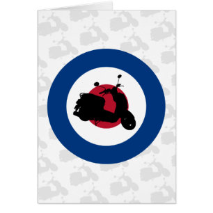 Cartão retro do patinete