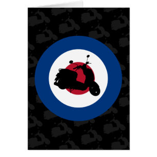 Cartão retro do patinete