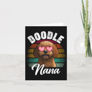 Cartão Retro Doodle Nana Goldendoodle Amante de Cachorro