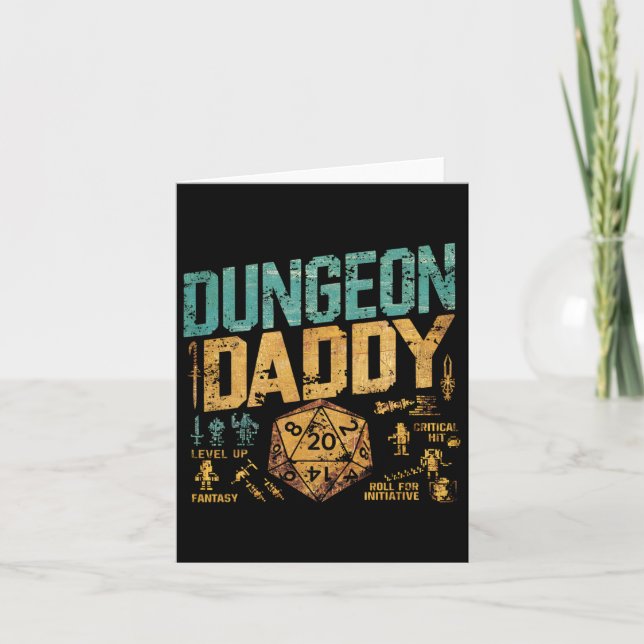 Cartão Retro Dungeon Daddy Para Pai  (Frente)