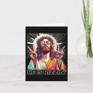 Cartão Retro Ele É Rizzin Engraçado Jesus Tem A Páscoa C