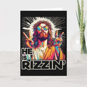 Cartão Retro Ele Está Rizin Engraçado Jesus Ressuscitou P