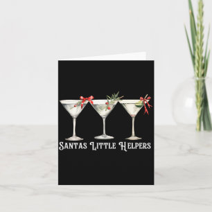 Cartão Retro Engraçado Ajudante do Papai Noel Martini Ale