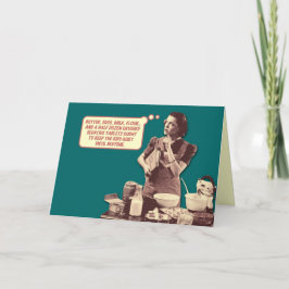 Cartão retro engraçado da dona de casa