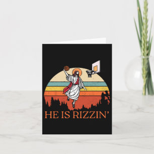 Cartão Retro Engraçado Ele É Rizzie Páscoa Cristã Brincan