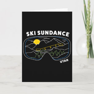 Cartão Retro Esqui Sundance Utah Us Estância de Esqui Esq