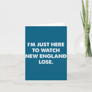 Cartão Retro estou aqui para assistir New England perder