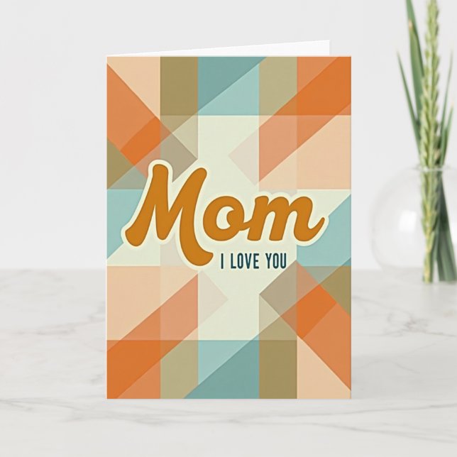 Cartão Retro Eu Amo Você Mamãe (Frente)