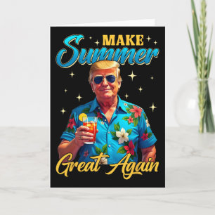 Cartão Retro Faça Verão Grande Novamente Donald Trump Ver
