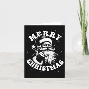 Cartão Retro Feliz Papais noeis de Natal Shaka Hawaiian S