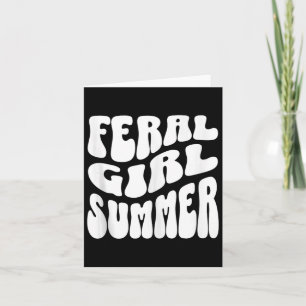 Cartão Retro Feral Girl Summer Groovy Mãe Tia Mulheres Ad