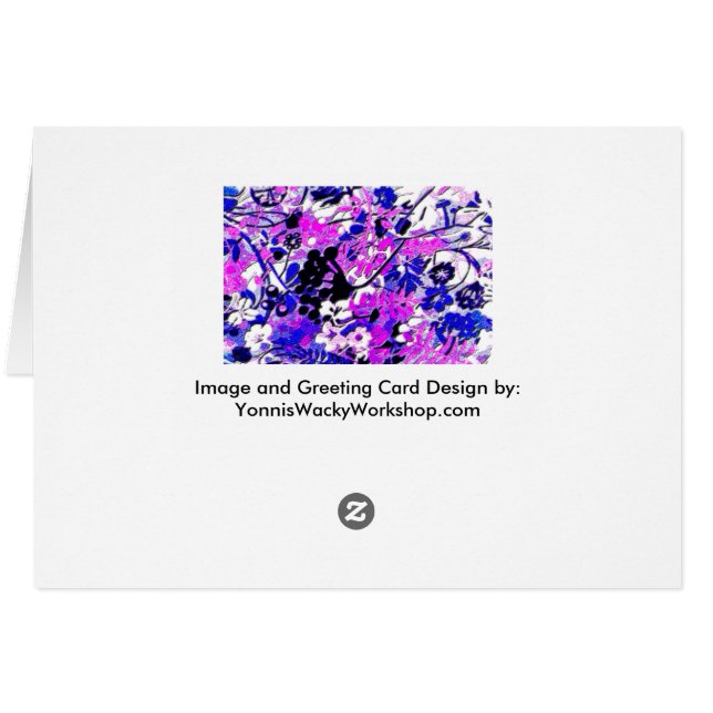 Cartão Retro Floral Wacky (Verso Horizontal)