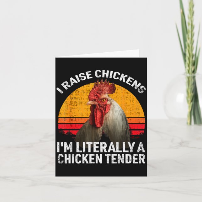 Cartão Retro Funny Chicken Lover Gift – I Raise Chickens  (Frente)
