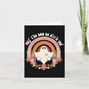 Cartão Retro Ghost Vintage Floral Boho Halloween Fal