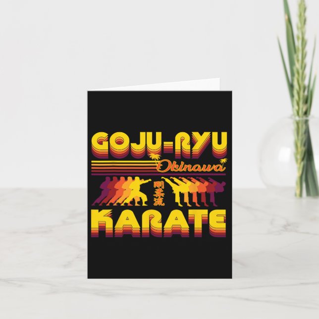 Cartão Retro Goju-ryu Karate Design de Verão Para Kar (Frente)