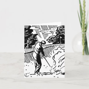Cartão Retro Golfer Sand Trap Note Card