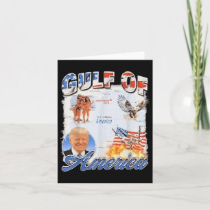 Cartão Retro Golfo Dos Eua América 2025 Flag Eagle Americ