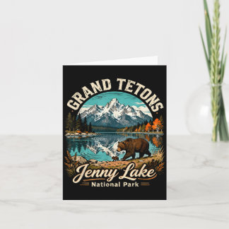 Cartão Retro Grand Tetons Jenny Lake Parque Nacional de O