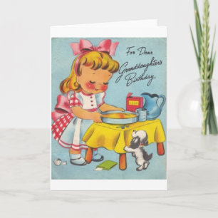 Cartão Retro Granddaughter Birthday Card