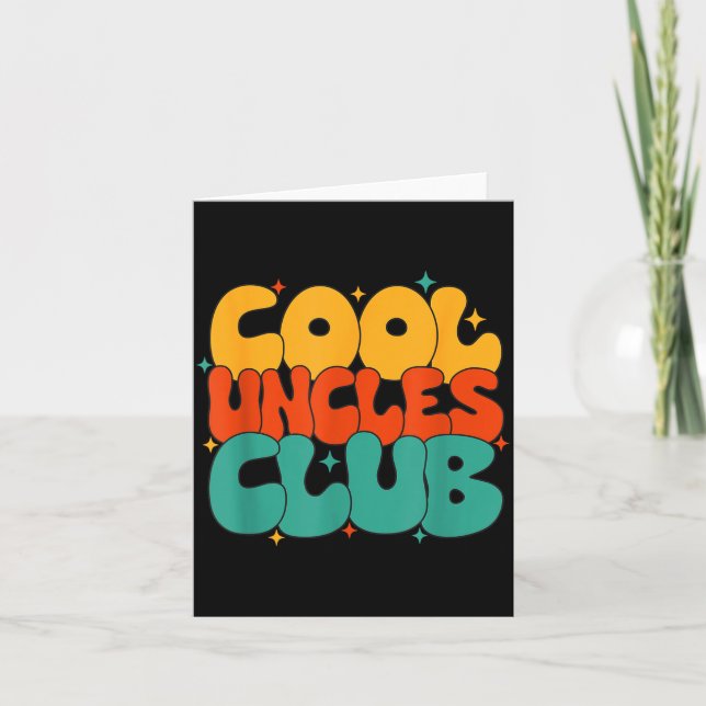 Cartão Retro Groovy Cool Uncles Club Funny New Uncle  (Frente)