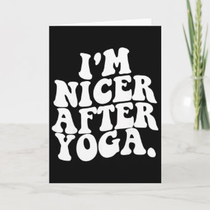 Cartão Retrô Groovy Eu Fico Mais Simpático Depois do Yoga