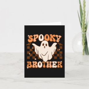 Cartão Retro Groovy Halloween Ghost Spooky Irmão Costum