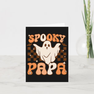 Cartão Retro Groovy Halloween Ghost Spooky Papa Costume
