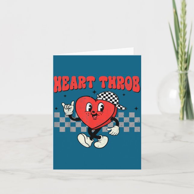 Cartão Retro Groovy Heart Throb Valentines Day Toddlers B (Frente)