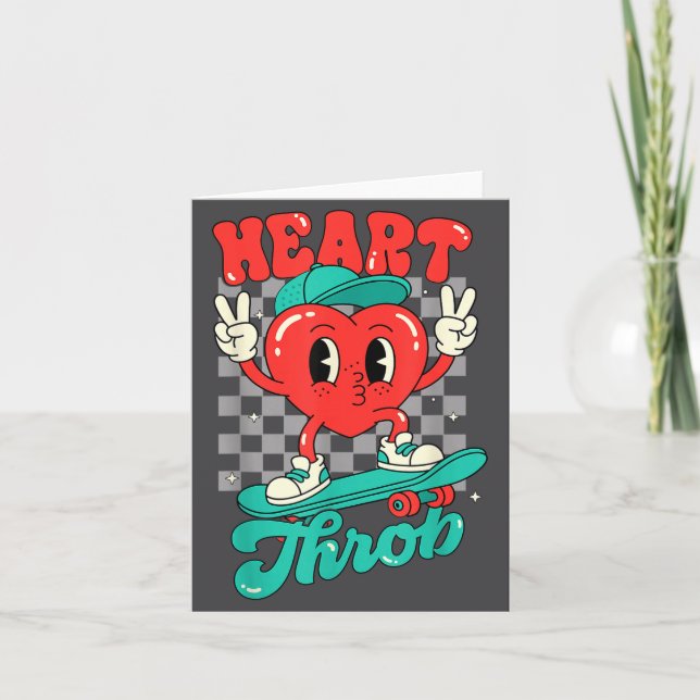 Cartão Retro Groovy Heart Throb Valentines Day Toddlers B (Frente)