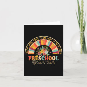 Cartão Retro Groovy Preschool Team Ck to School Tea