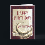 Cartão Retro Grunge Moon Birthday Card<br><div class="desc">Retro grunge elegant moon. Custom card.</div>