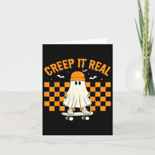 Cartão Retro Halloween Ghost Halloween Crepe It Real