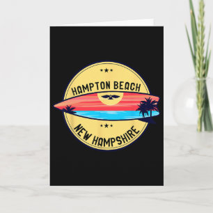 Cartão Retro Hampton Beach New Hampshire Praia Surf Me