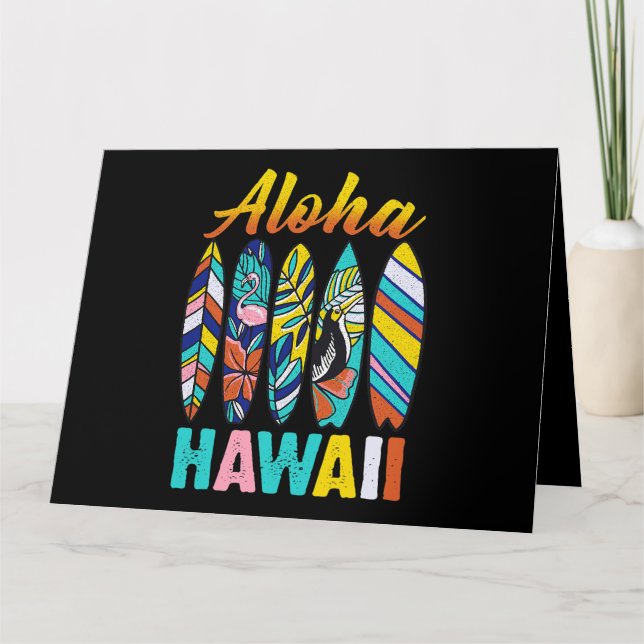 Cartão Retro Havaiano Aloha Hawaii Funny Summer Family Va (Frente)