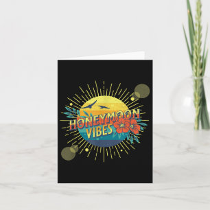 Cartão Retro Honeymoon Vibes New Wedde Groom Vaca