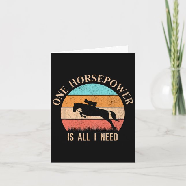 Cartão Retro Horseback Rapariga Engraçada Cavalo Rider Vi (Frente)